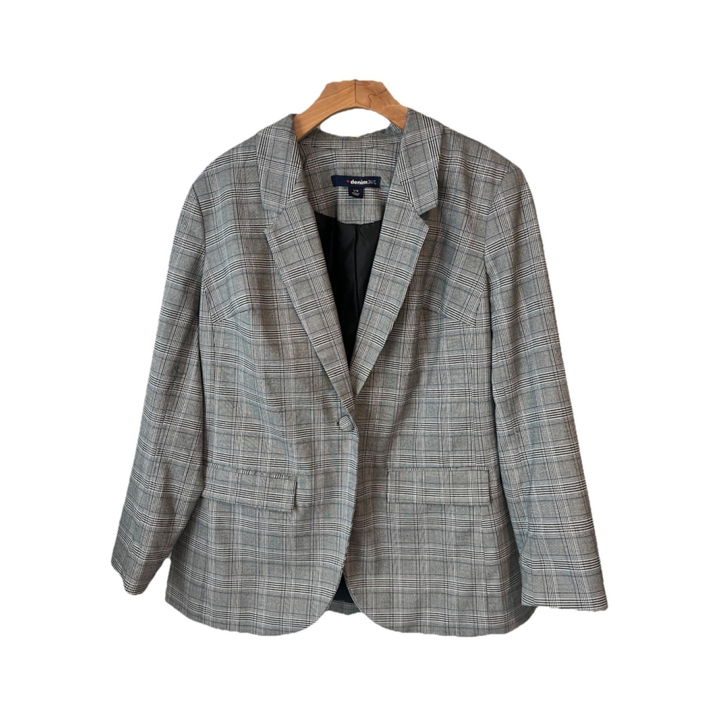 Denim 24/7 Gray Plaid Blazer